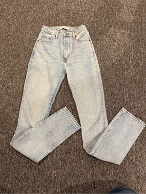Abercrombie & Fitch Light Blue High-Rise Straight Jeans
